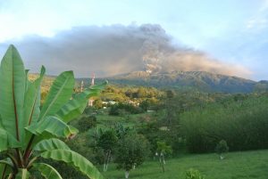 21 September: Garden view of erupting Turrialba Volcano at 6am